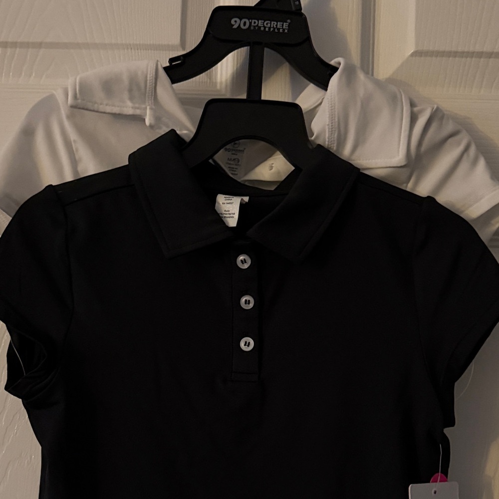 90 Degree By Reflex Kids Polo Shirts in Black and White